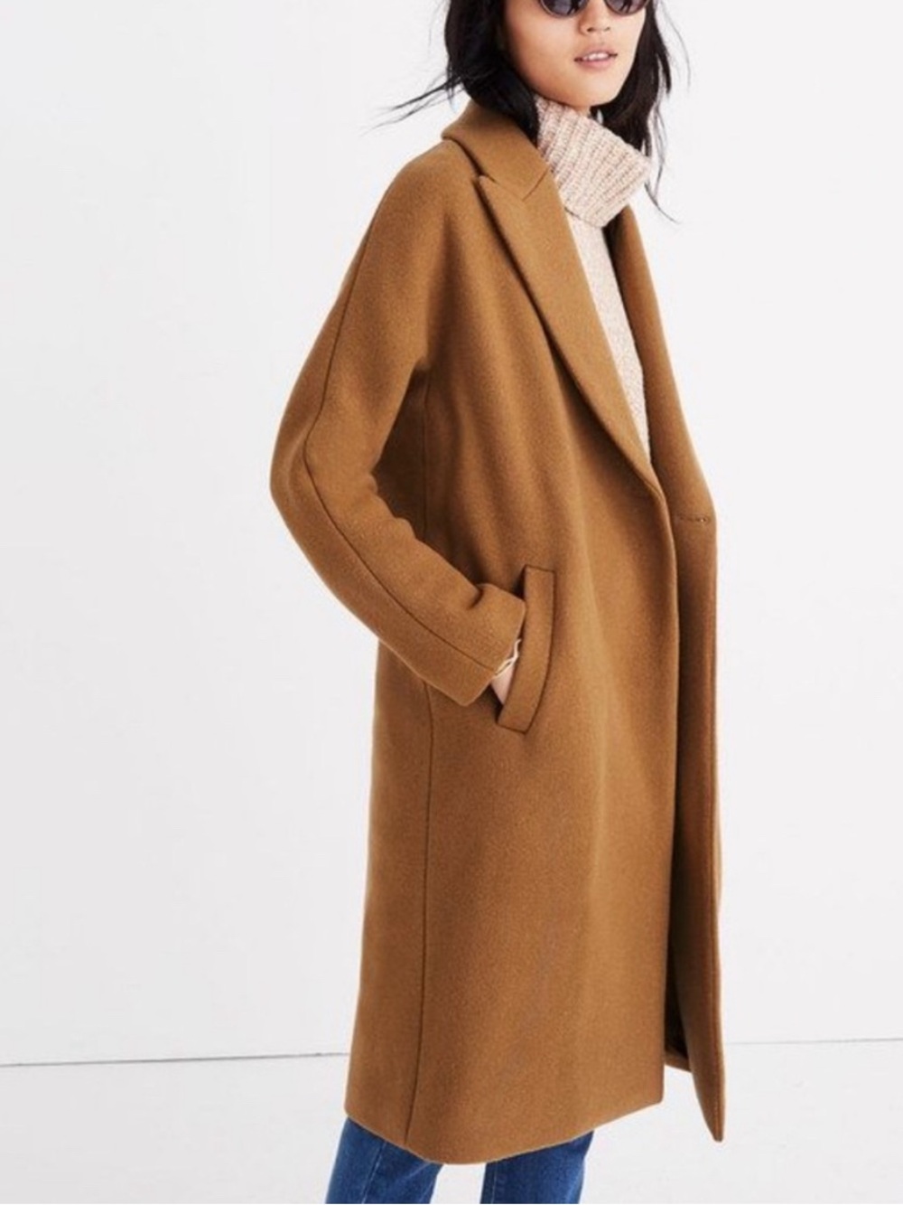 Madewell NWOT Atlas Cocoon Coat Wool-Blend Camel - Women's Jacket